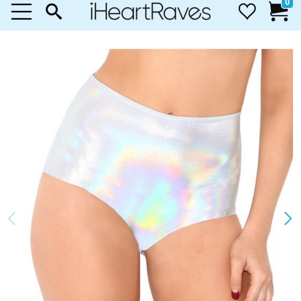 NWOT Silver Holographic Booty Shorts